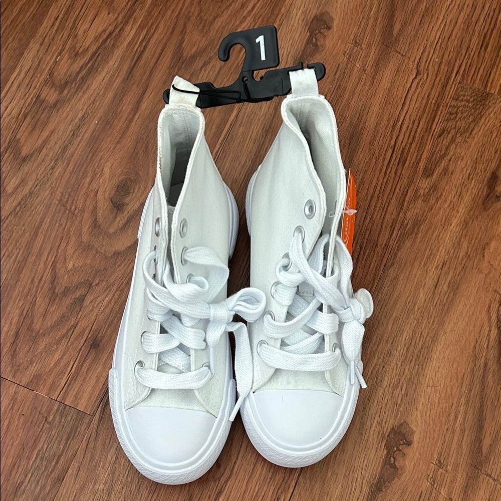 NWT Wonder Nation Kids' High-Top Sneakers White Size 13 - Picture 3 of 8